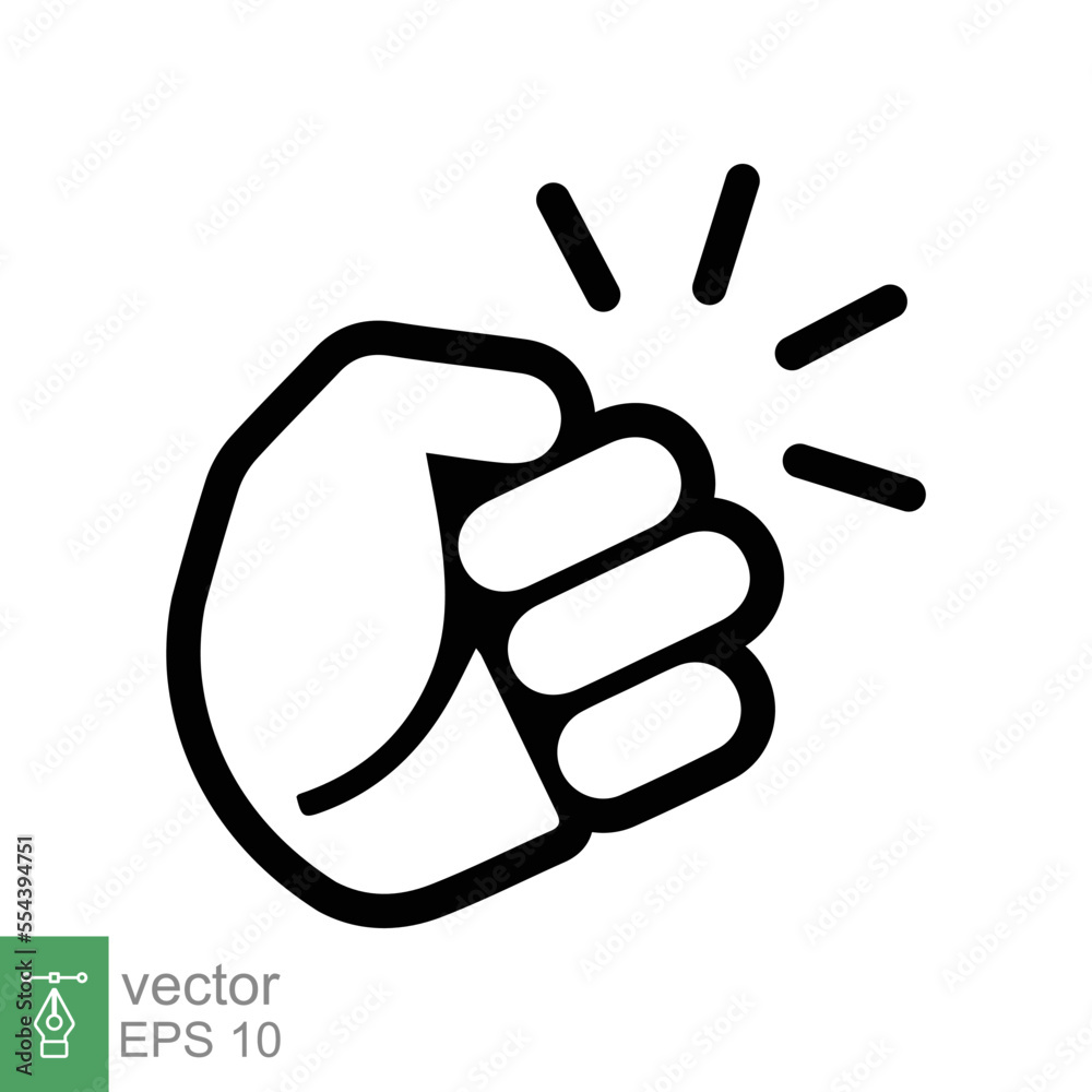 Hand knocking icon. Simple outline style. Hand punch gesture, people, man arm, knuckle, knocker, line sign, hit symbol. Vector illustration isolated on white background. EPS 10. Hand knocking icon. Simple outline style. Hand punch gesture, people, man arm, knuckle, knocker, line sign, hit symbol. Vector illustration isolated on white background. EPS 10.