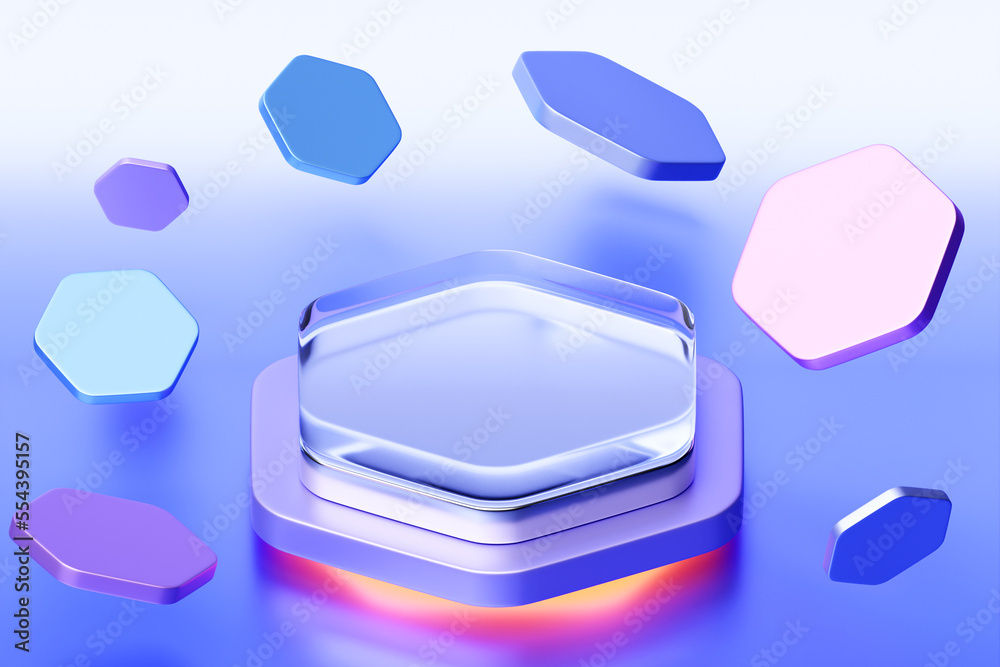 3d rendering of podium and abstract geometric with empty space. Award ceremony concept. Stage background. 3d rendering of podium and abstract geometric with empty space. Award ceremony concept. Stage background.