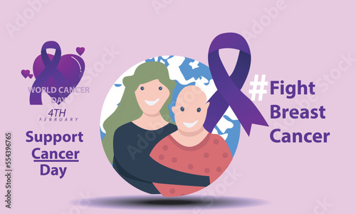 vector illustration to commemorate world cancer day 4 february suitable for banner, poster, web, social media post and others