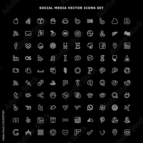SOCIAL MEDIA ICON SET VECTOR
