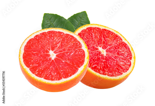 grapefruit citrus fruit with leaf isolated on transparent png