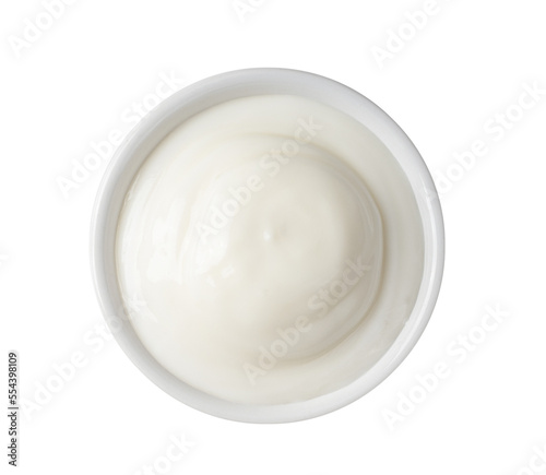 Bowl of yogurt isolated on transparent png