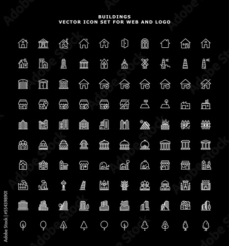 BUILDING VECTOR SET ICON FOR WEB LOGO