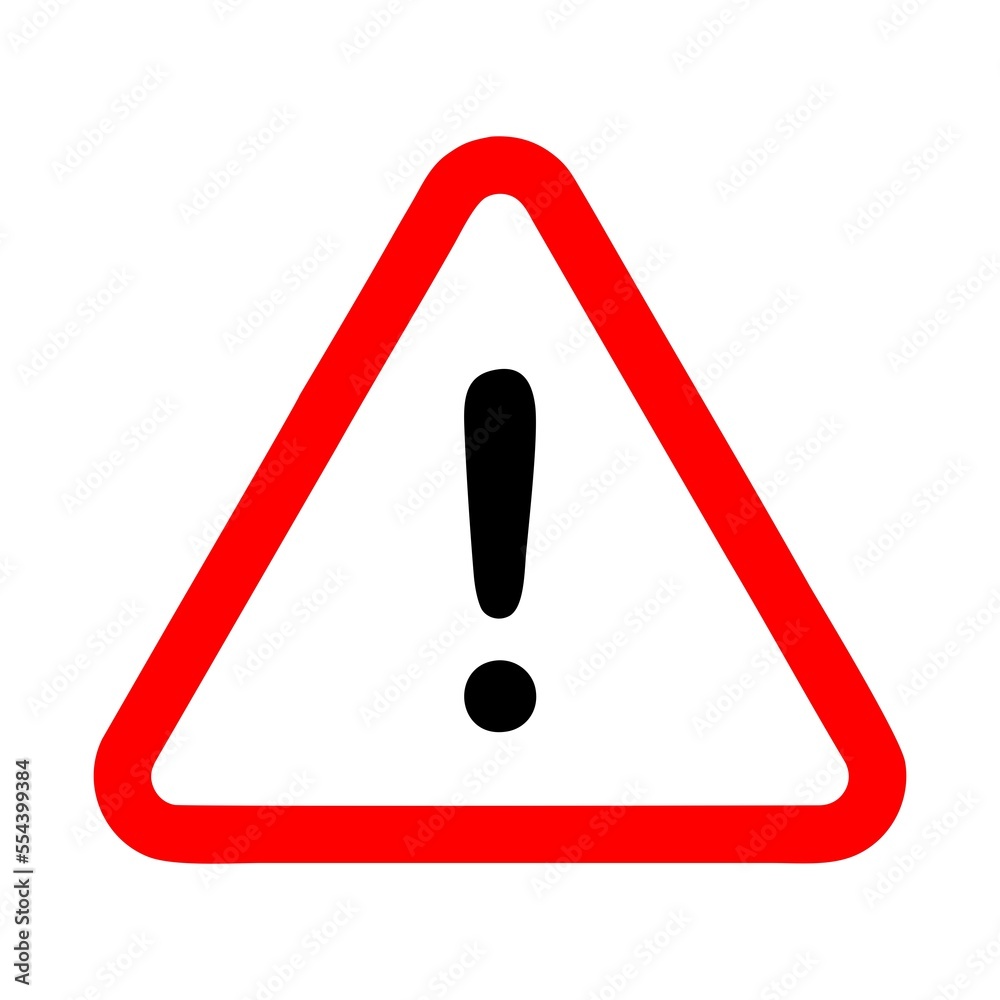 Warning icon / sign in flat style isolated. Caution symbol for. Warning icon / sign in flat style isolated. Caution symbol for.