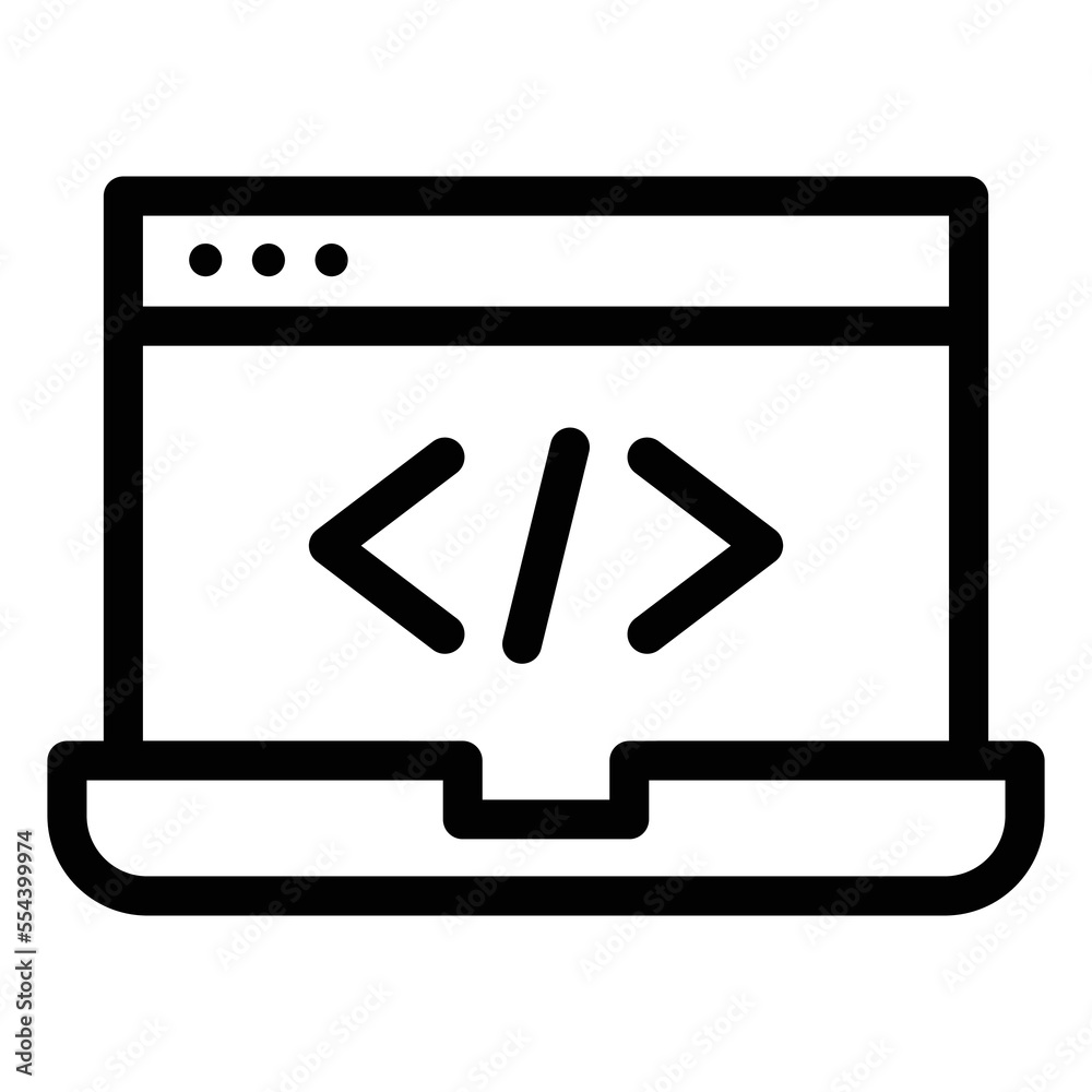 coding line icon illustration vector graphic