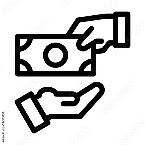 payroll line icon illustration vector graphic