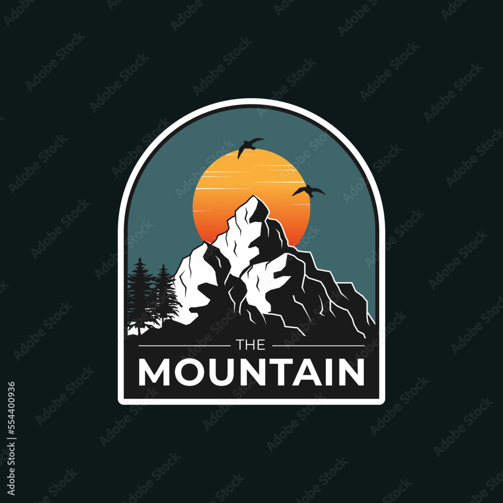mountain adventure badge logo template design collection