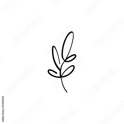 Leaf Line Style Icon Design