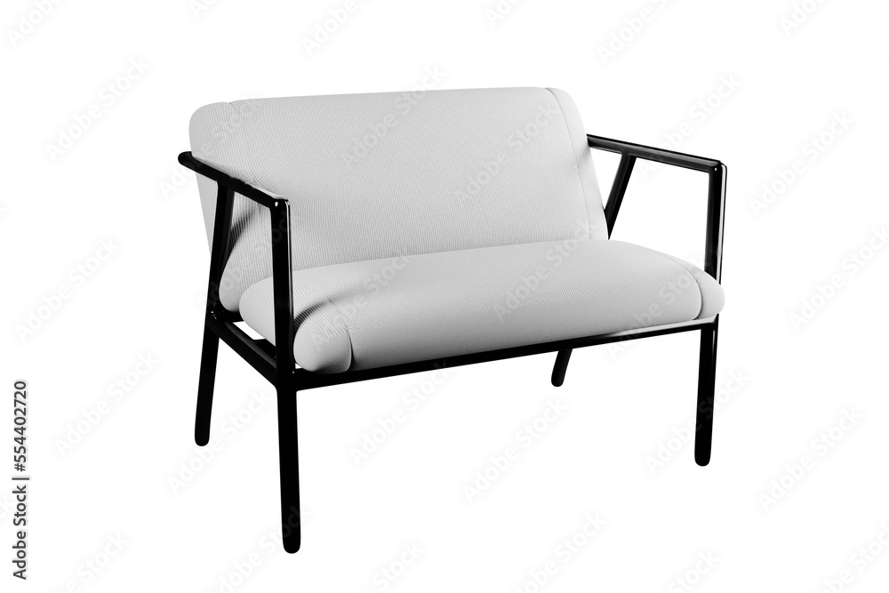 Fototapeta premium 3D Modern comfortable armchair on transparant background