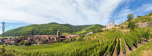 Castle against the backdrop of vineyards in the city of Kaysersberg