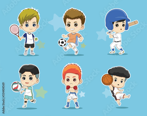 design kid sport character can be used for stickers or pictures on children's t-shirts