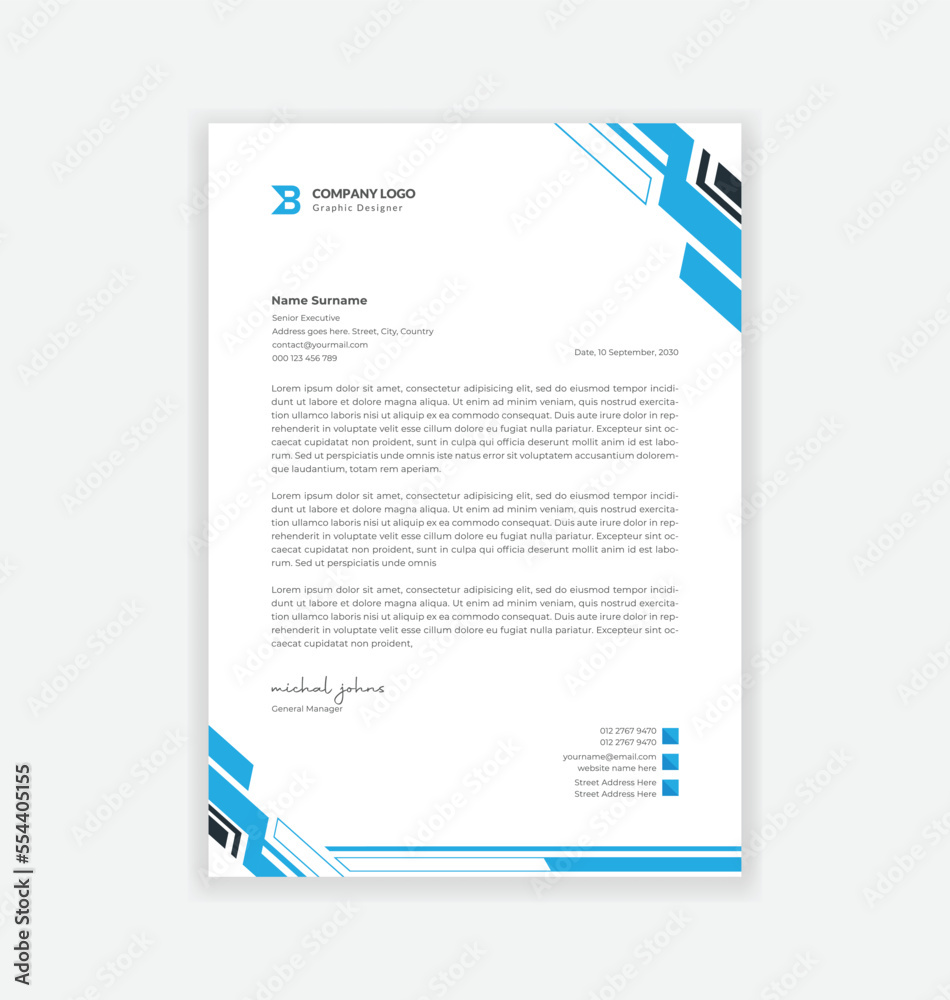 modern business letterhead design template
modern business letterhead design template