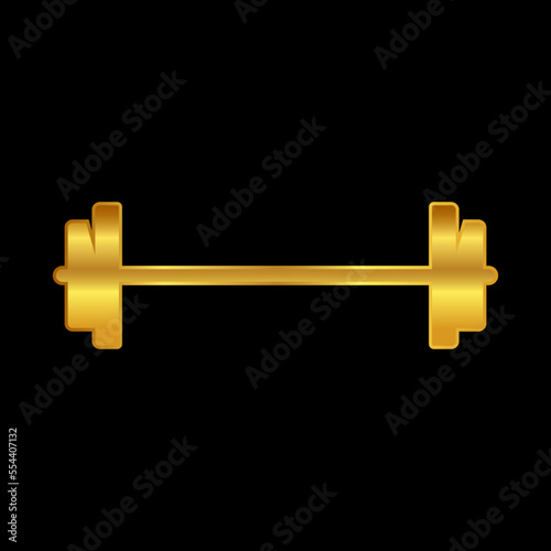 gold barbell vector logo template
