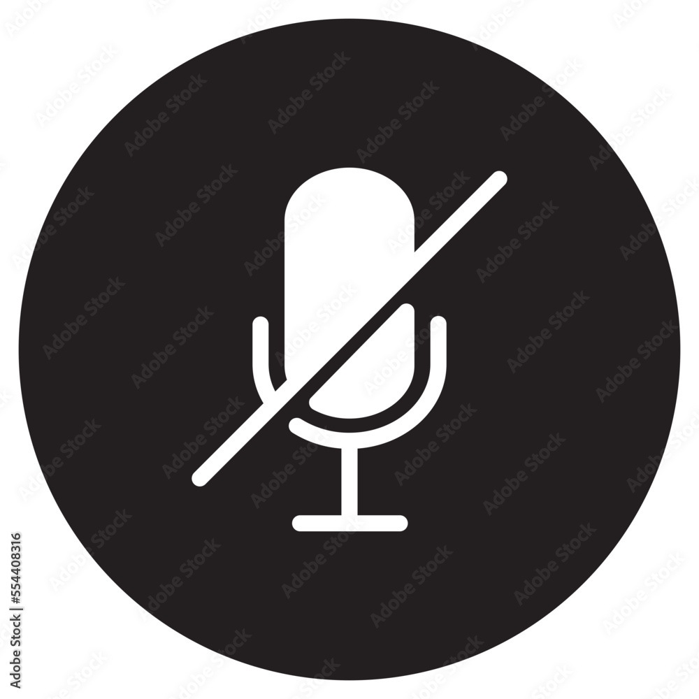 Illustration of Silent Microphone design Icon Illustration of Silent Microphone design Icon