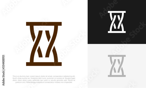 hourglass logo design vector