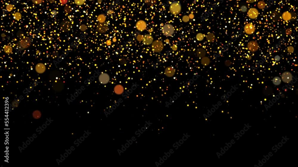 falling particles glitter rich gold sparkles background light video