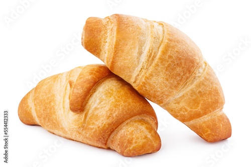 Delicious croissants, isolated on white background