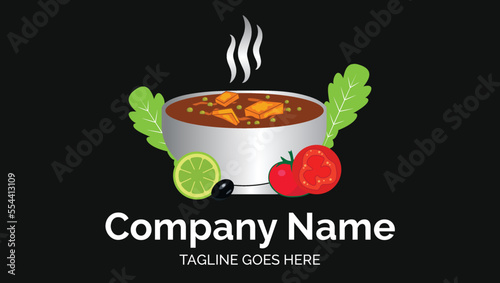 Mattar paneer in a Food Bowl Traditional Asian Food Vector Illustration