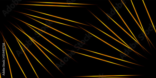 Fototapeta Naklejka Na Ścianę i Meble -  Futuristic black background with orange neon lines. Glowing vector banner design.