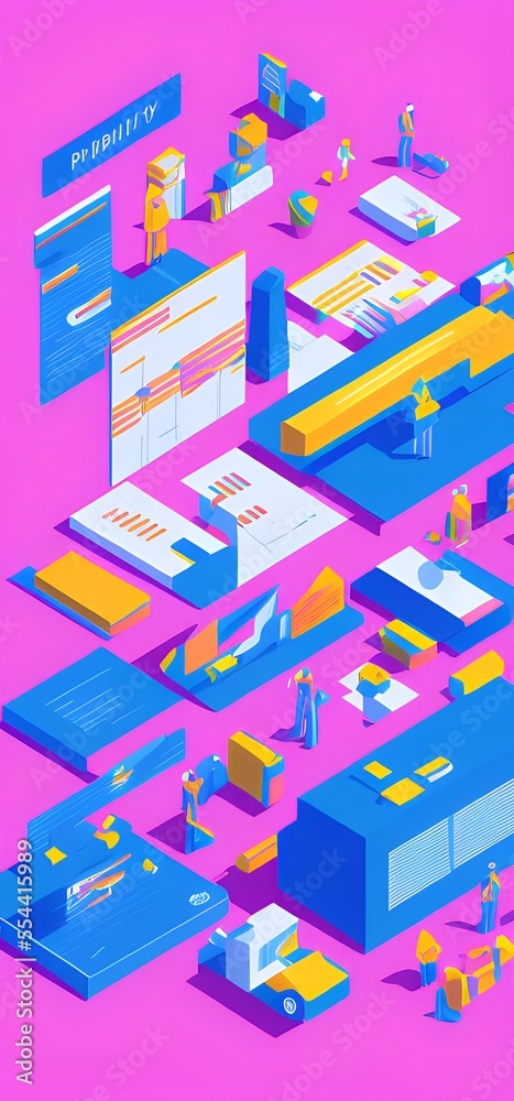 Obraz premium Generative AI,high angle view of various objects against pink background