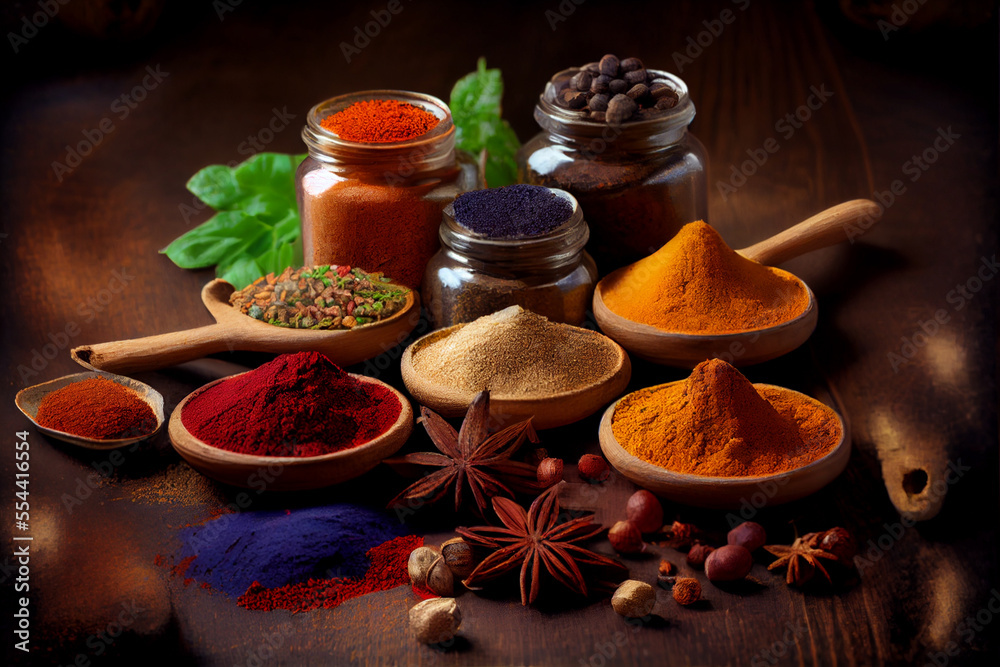 Spice Paradise: A Delicious Array of Mouthwatering Spices with an Assortment of Flavors and Aromas Spice Paradise: A Delicious Array of Mouthwatering Spices with an Assortment of Flavors and Aromas