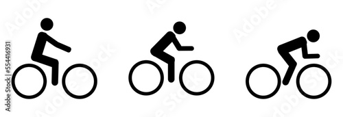 Cyclists of three bicycle types vector illustration
