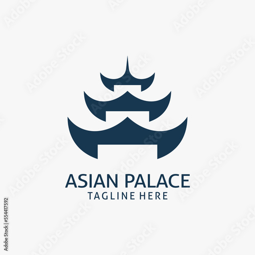 Asian palace building logo design