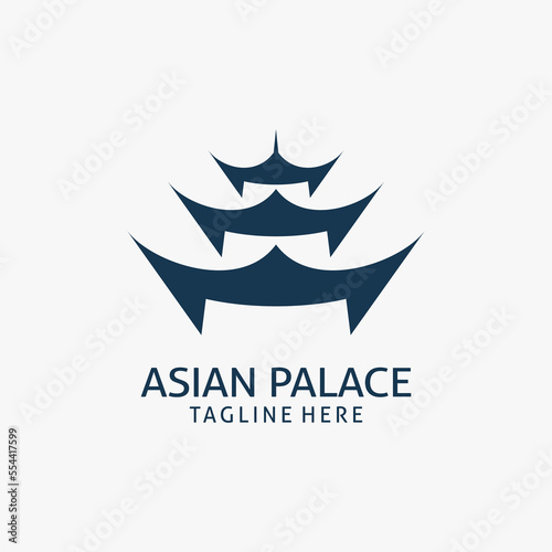 Asian palace building logo design