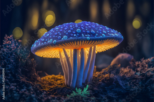 Mystical glowing mushroom made with Generative AI	