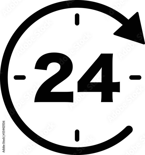 これは24時間のアイコンのイラストです。