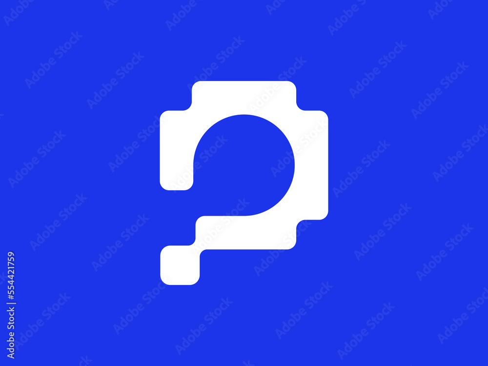 P lettering monogram logo, Technology and connect concept P lettering monogram logo, Technology and connect concept