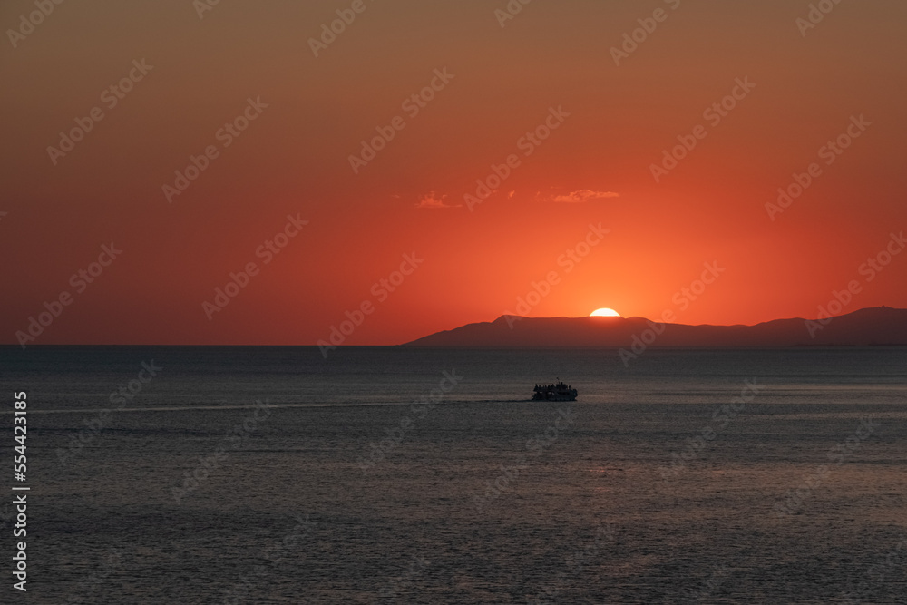 sailing towards the sun. High quality photo