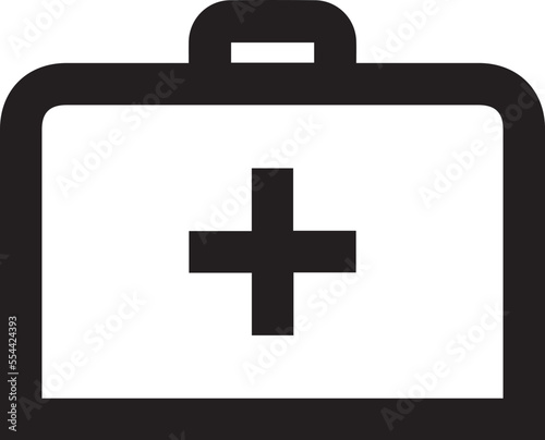 Bag with medical cross symbol, Doctor's bag icon, First aid kit
