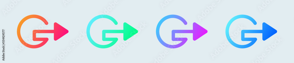 Exit solid icon in gradient colors. Sign out signs vector illustration. Exit solid icon in gradient colors. Sign out signs vector illustration.