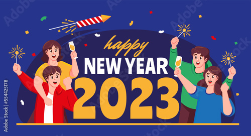 happy new year 2023 party banners design