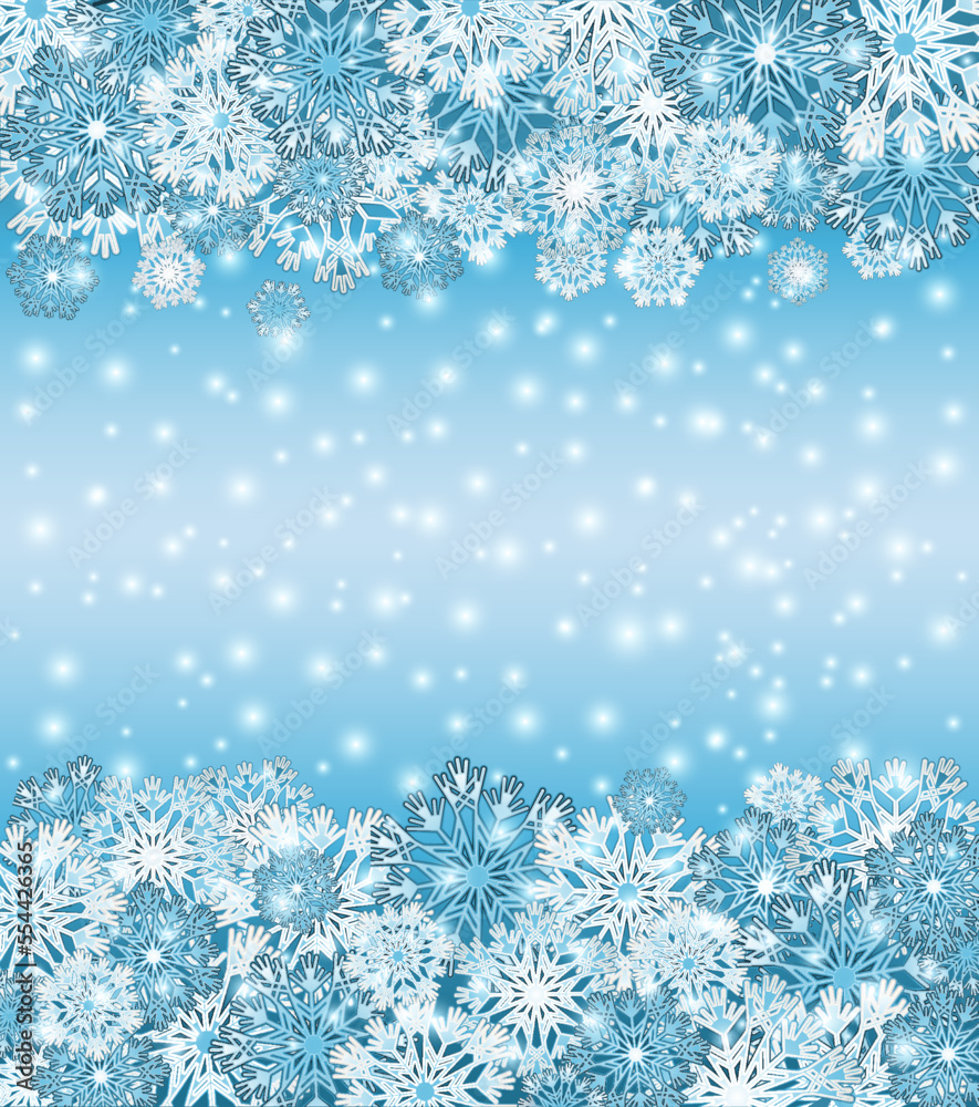 Winter banner with snowflakes, vector illustration