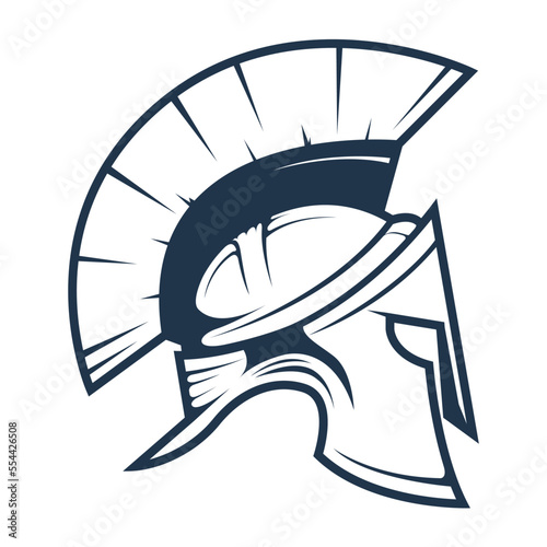 Spartan warrior helmet, the roman empire legionary or gladiator headpiece, ancient soldier, vector
