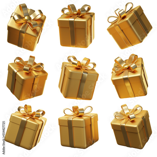 set of colorful gift boxes with bows