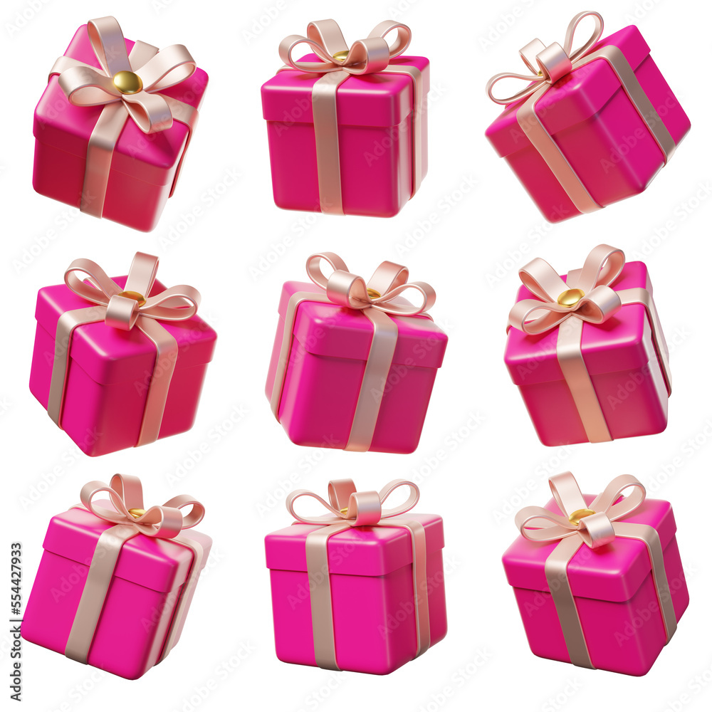 Fototapeta premium set of colorful gift boxes with bows