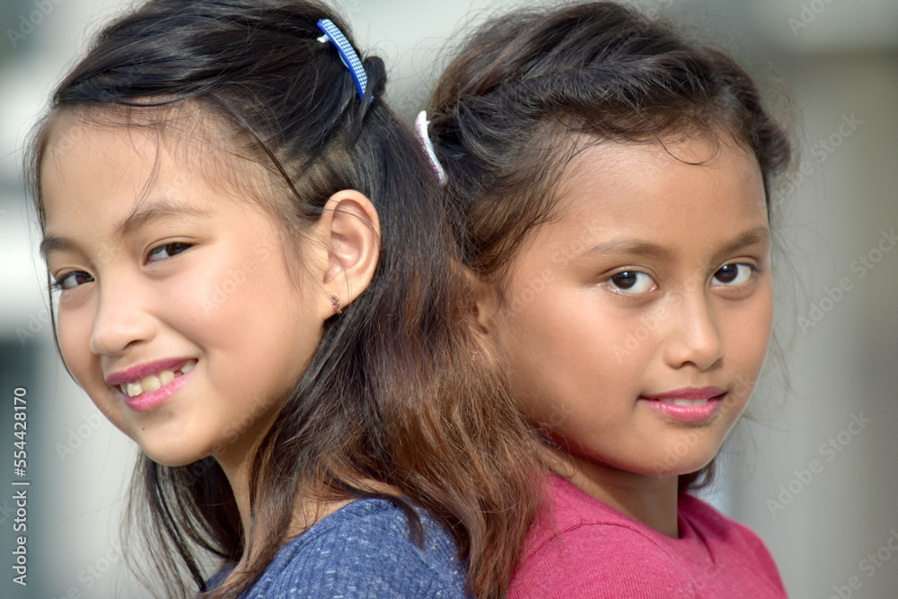 Happy Pair Of Young Filipina Asian Children Happy Pair Of Young Filipina Asian Children