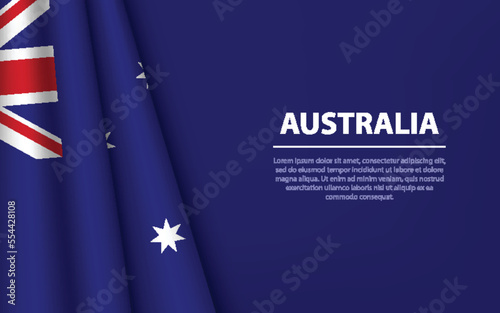 Wave flag of Australia with copyspace background.