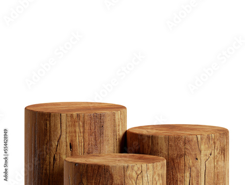 Fototapeta Naklejka Na Ścianę i Meble -  wooden pedestal product stand empty display abstract wooden minimal podium luxury natural background for product placement 3d rendering