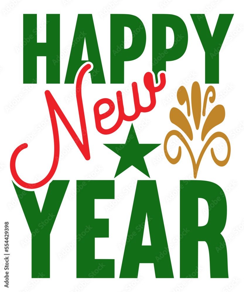 New Years SVG Bundle, Nye Decor, Happy New Year Clip Art, New Year
