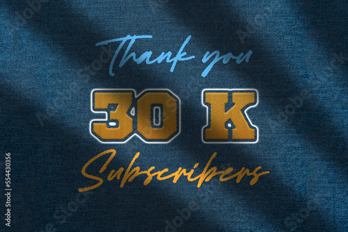 30 k subscribers celebration greeting banner with Embroidery Design