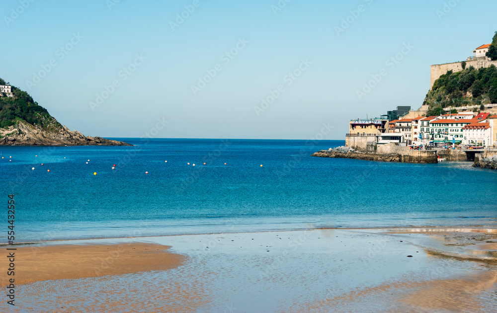 multicolored frame on the beach of San Sebastián. Spain
