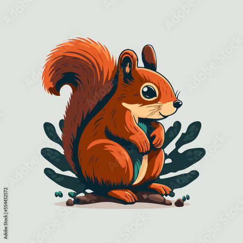 squirrel cartoon logo mascot icon animal character illustration