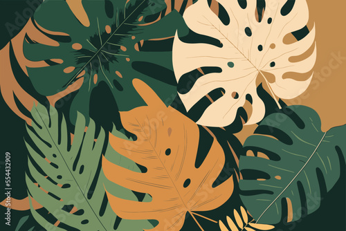 monstera leaves Tropical jungle plant nature floral background