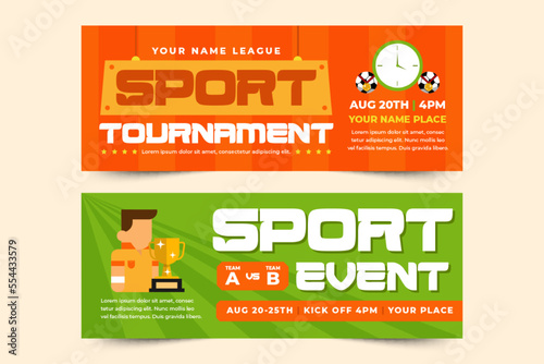 Football tournament sport event cover banner design template easy to customize