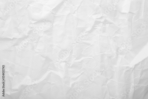 Abstract white paper crease or crumpled texture background   top view   flat lay.