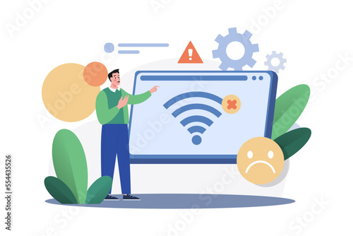 No Internet Connection Illustration concept on white background